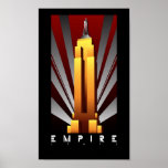Poster - Empire State Building Art Deco<br><div class="desc">Enquadrado ou não,  este é um poster de deco de arte legal do Empire State Building pronto para ser exibido em sua casa.</div>