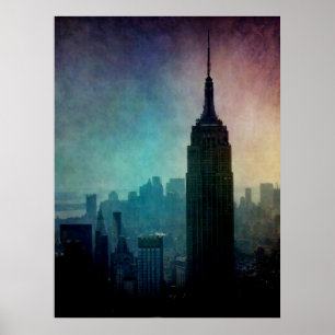 Pôster Empire State Building no crepúsculo