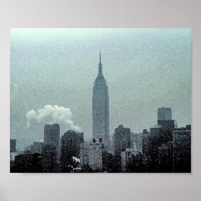 Pôster Empire State Building Watercolor 8x10 (Frente)