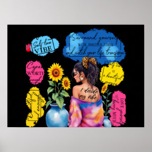 Poster Empoderamento feminino afirma vibrações positivas
