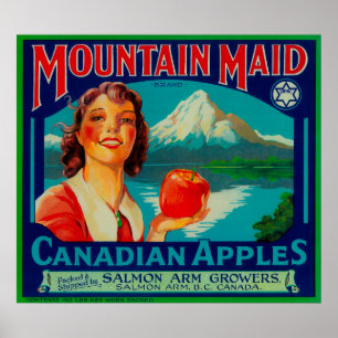 Poster Empregada doméstica Apple LabelCanada da montanha