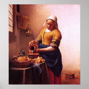 Pôster Empregada doméstica do leite por Johannes Vermeer