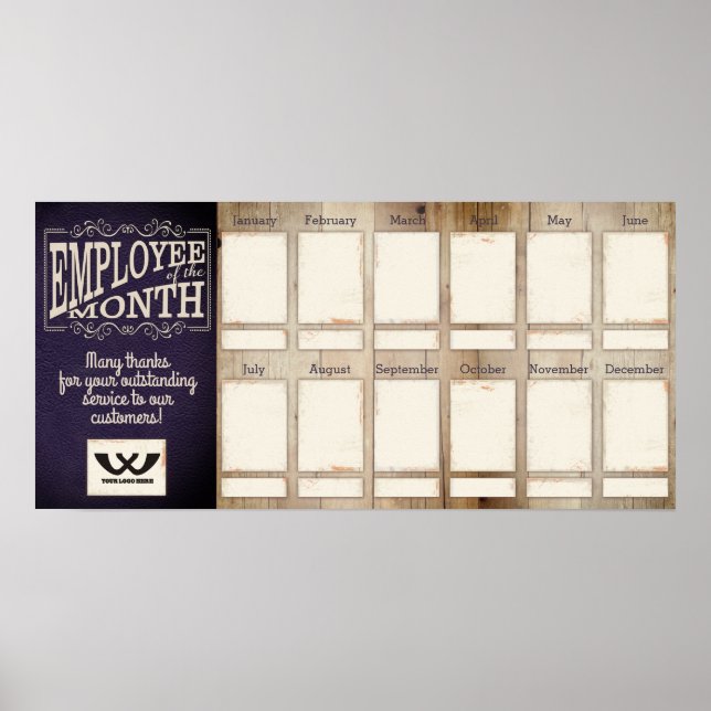 Poster Empregado de couro de madeira no visor de fotograf (Frente)