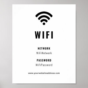 Poster Empresa Comercial WiFi Corporativo Preto e Branco
