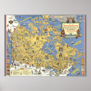 Poster Empresa da baía de Hudson - mapa de Canadá