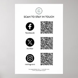 Poster Empresa de Código QR de Mídia Social