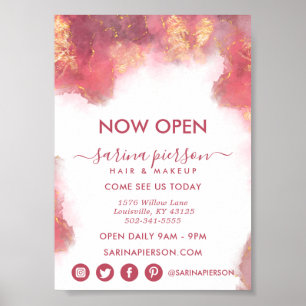 Poster Empresa De Tinta Líquida De Arte Moderna, Rosa E D