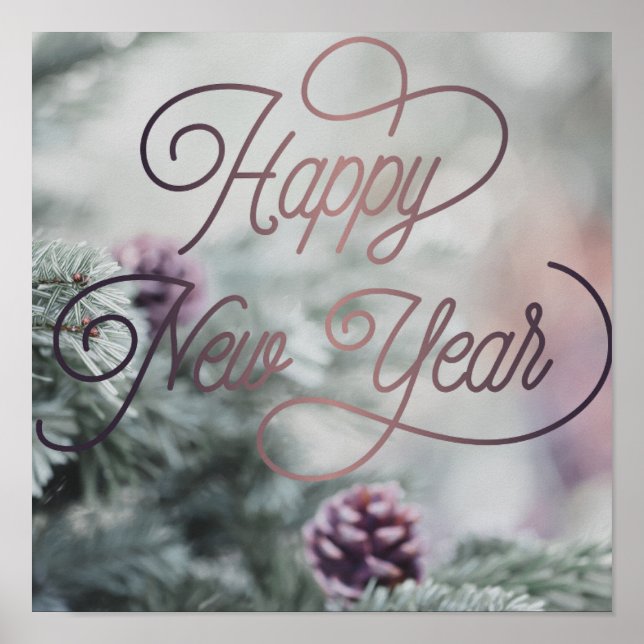 Poster Empresa Personalizada Rosa Feliz ano novo 2025 (Frente)