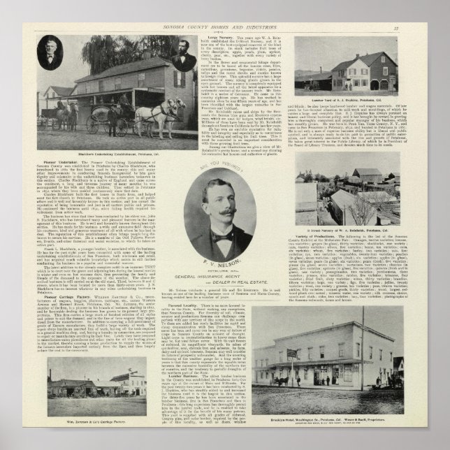 Poster Empresas Petaluma, Califórnia (Frente)