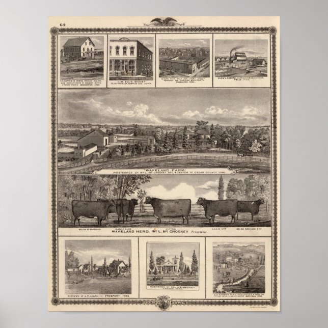 Pôster Empresas, residências, Condado de Cedar (Frente)