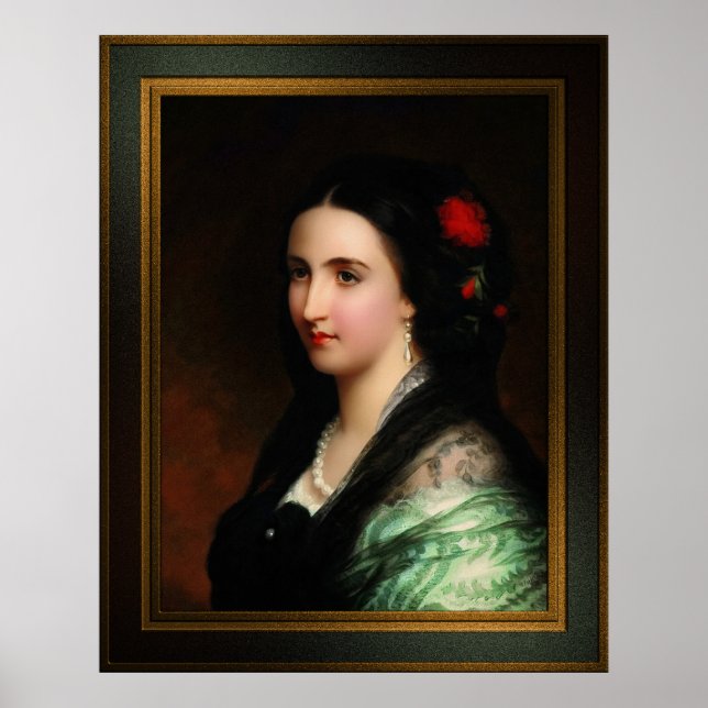 Poster Empress Carlota do México por Hermann Winterhalter (Frente)