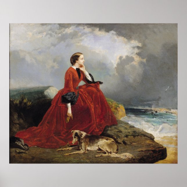 Pôster Empress Eugenie em Biarritz, 1858 (Frente)