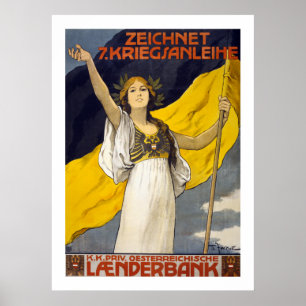 Pôster Empréstimo de Guerra Austríaco de 7ª (branco)