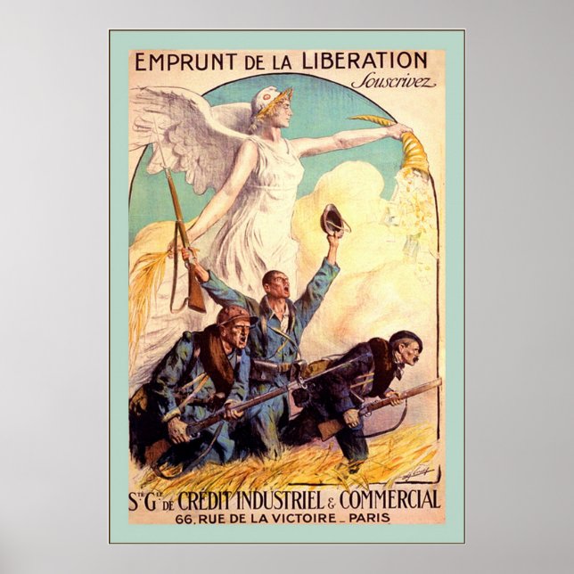 Pôster Emprunt de la Libertação ~ Vintage Francês WW1 (Frente)