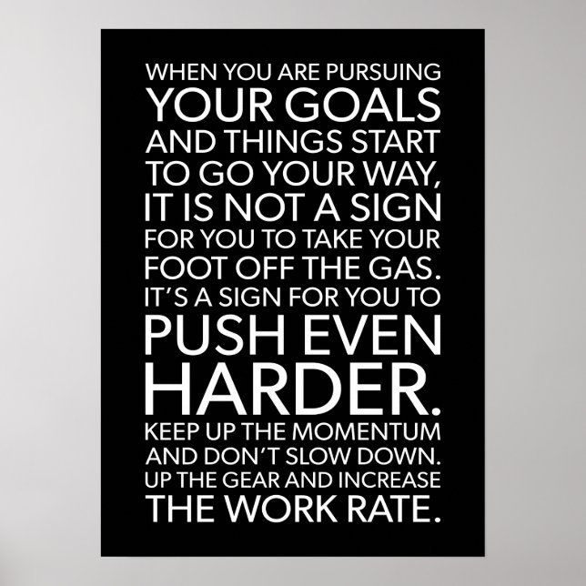 Poster Empurre mais forte - Motivação bem-sucedida (Frente)