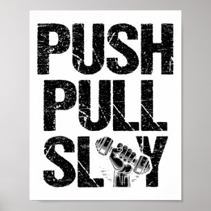 Poster Empurre Puxar Largura Elevador de Peso Bodybuildin