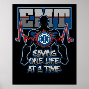 Poster EMT que salvar um vivo em um momento