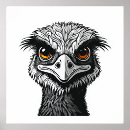 Poster Emu bird head
