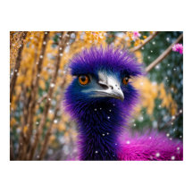 Emu roxo na neve