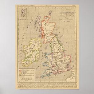 Poster En 900 de Angleterre, de Ecosse & de Irlande