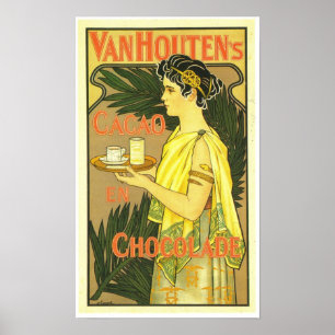 Pôster En Chocolade 1899 de Cacau de Van Houten