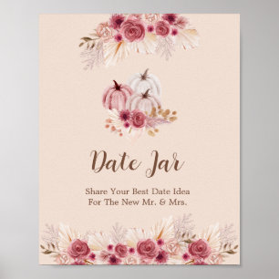 Poster Enamoramento Boho Rosa Abóbora Cartaz do Pote de E