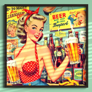 Poster Encaixe a Cerveja da Vintage