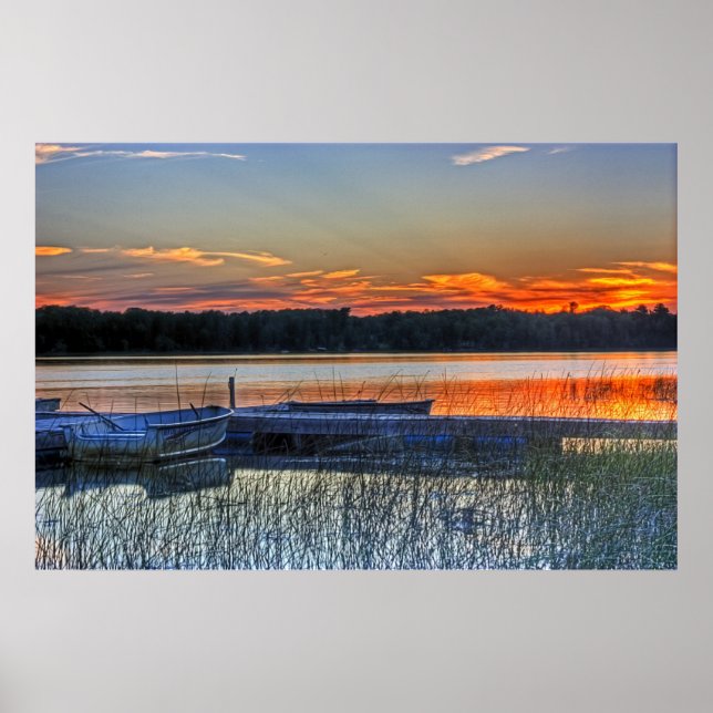 Pôster Encaixe e Rowboat Sunset (Frente)