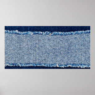 Poster Encaixe o quadro do tecido de jeans azuis. Fabr de