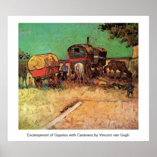 Poster Encampamento de ciganos com caravanas
