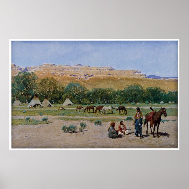Pôster Encampamento indiano 1901 por Henry Farny (Frente)