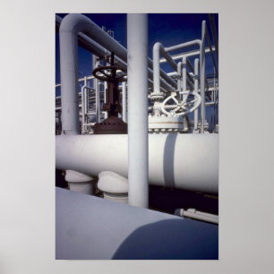 Pôster Encanamento da refinaria de petróleo