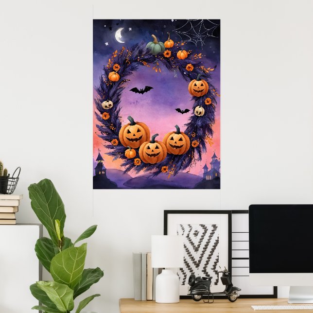 Poster Encantada Halloween Wreath (Escritório em casa)