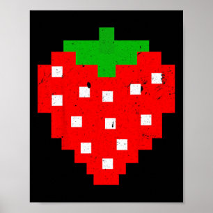 Poster Encantado de videogame de Pixel Strawberry dos ano