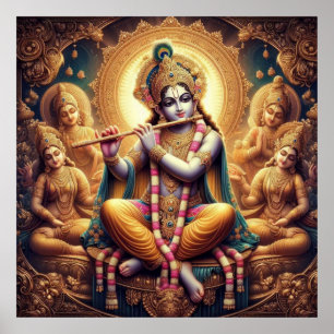 Poster Encantador Sri Krishna Murlimanohar Brilhante Deta