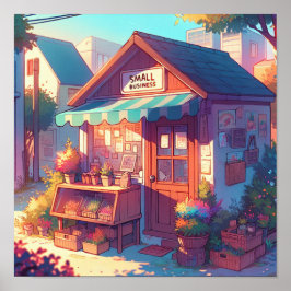 Poster Encantadora Arte de Animação para Pequenas Empresa