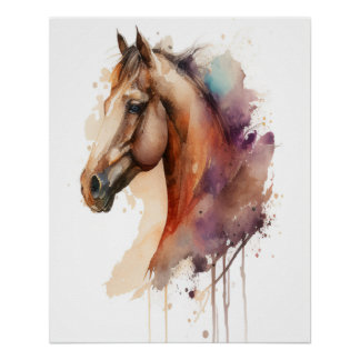 Pôster encantadora Arte de Parede de Cabeça de Cavalo.
