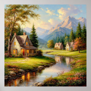 Poster Encantadora Cabana Rural Cercada pela Natureza Exu
