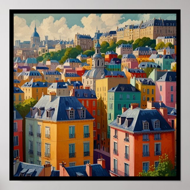 Poster Encantadora Cidade de Paris (Frente)