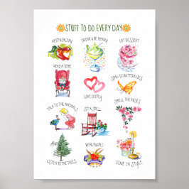 Poster Encantadora Coisas Ilustradas A Fazer Todos Os Dia