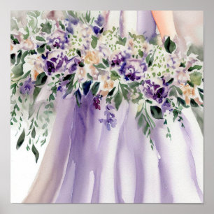 Poster Encantando Lilac, Buquê 1 em Cascata Bridal,