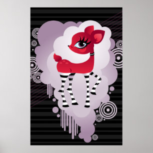 Poster encarnado de Deerie 24x36