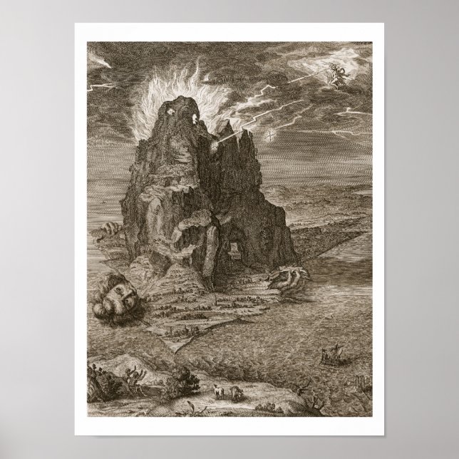 Pôster Enceladus Enterrado Embaixo do Monte Etna, 1731 (Frente)