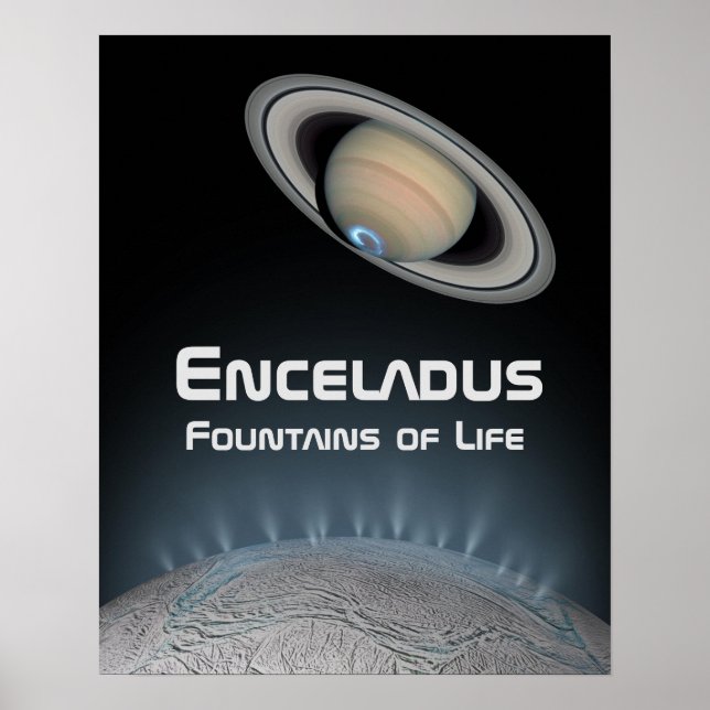 Poster Enceladus Saturn Moon Fountain of Life (Frente)