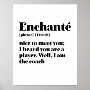 Poster Enchante Francês Inspiracional Prazer Em Conhecê-L