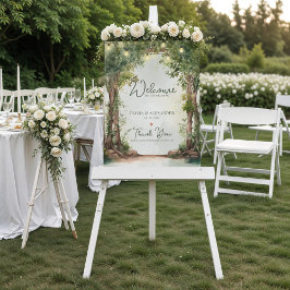 Poster Enchanted Garden String Lights Wedding Welcome