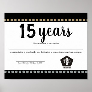 Poster Enche o certificado universal do aniversário do