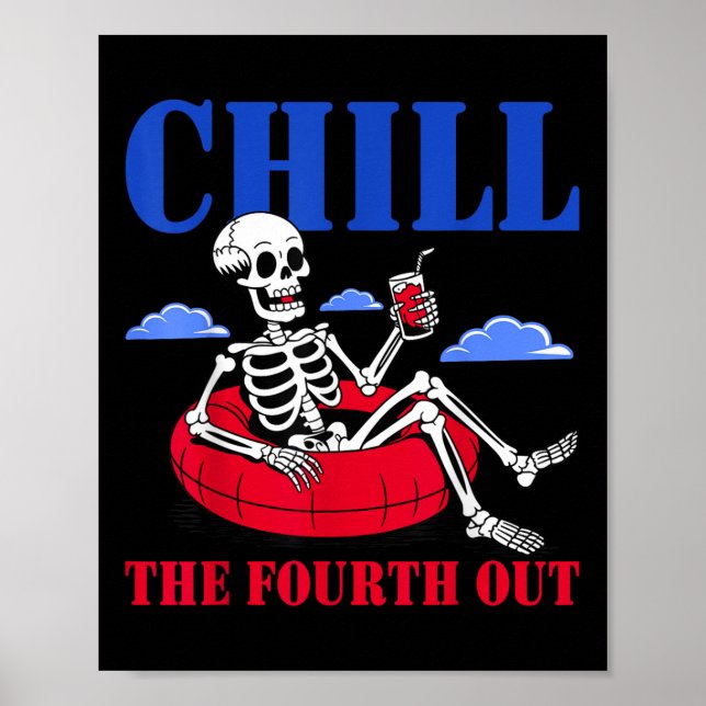 Poster Enche O Quarto Esqueleto De Fora Dos Eua Patriótic (Frente)
