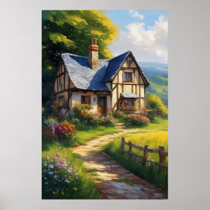 Poster Enchendo Algodão Entre Flores Belas