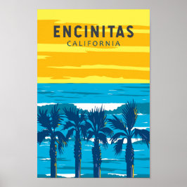 Poster Encinitas California Viagem Art Vintage